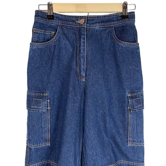 Vintage deadstock high rise lightweight cargo utility jeans size 4 - Picture 2 of 13